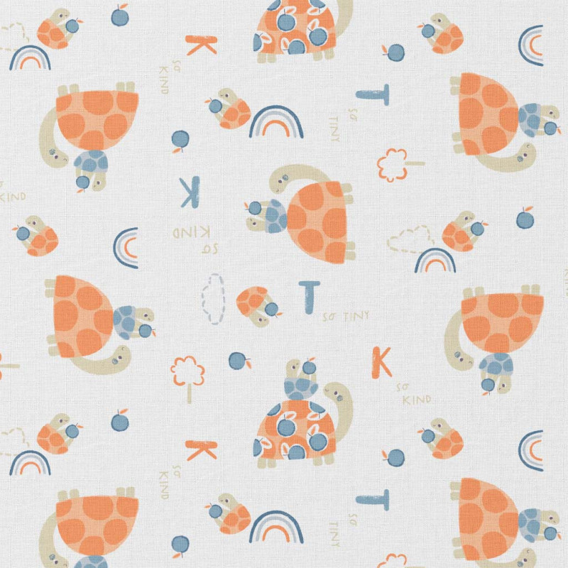 Printed Cotton BEKITO White / Orange